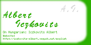 albert iczkovits business card